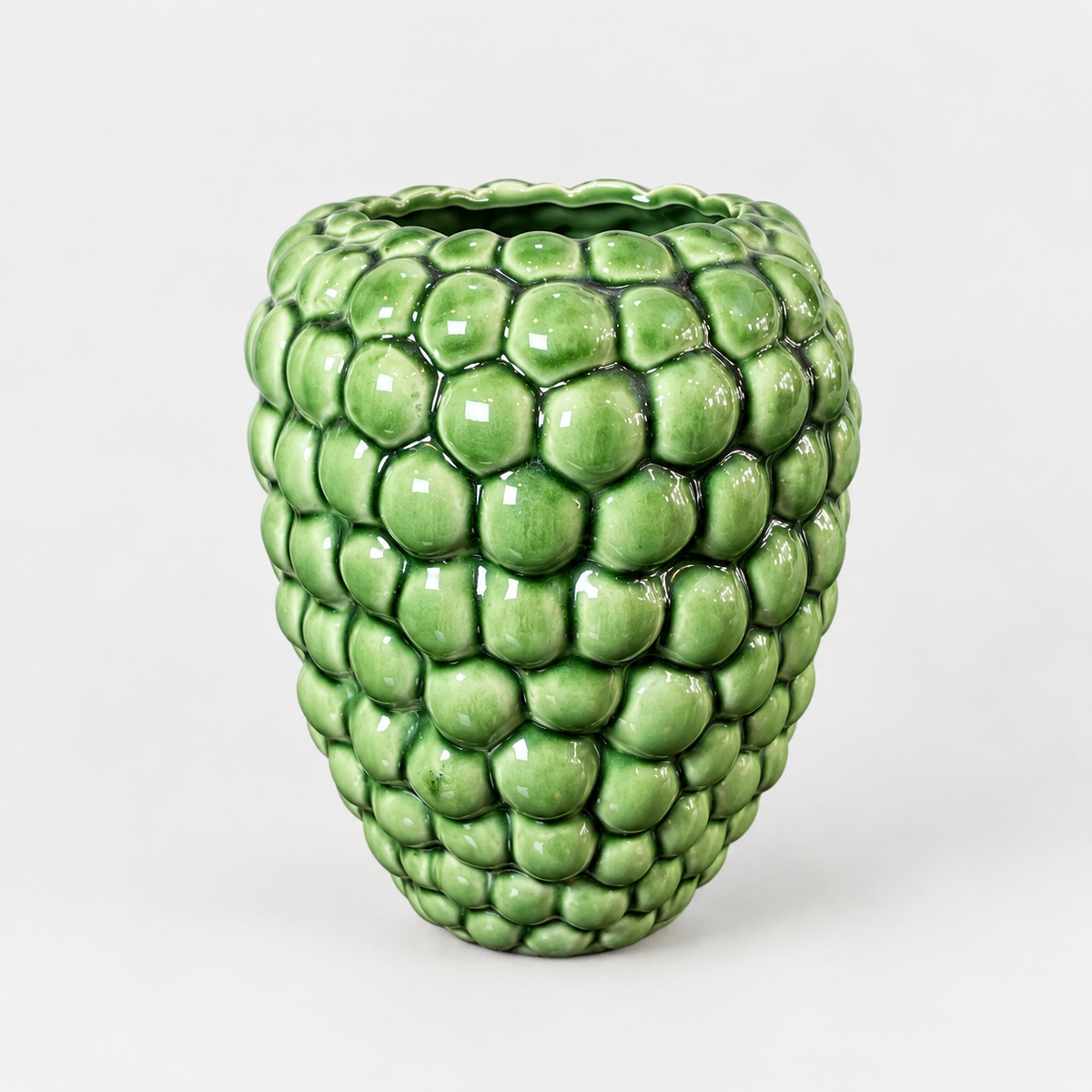 Jarrón cerámica botánico verde