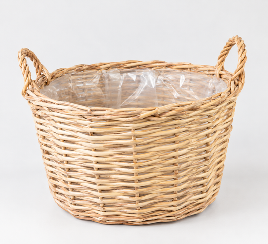 Cesta con asa ratán