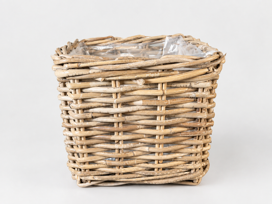 Cesta cuadrada ratán